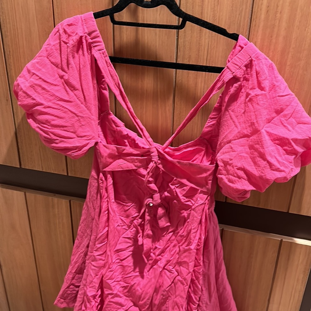 Hello Molly Pink Puff Sleeve Dress - Picture 4 of 7